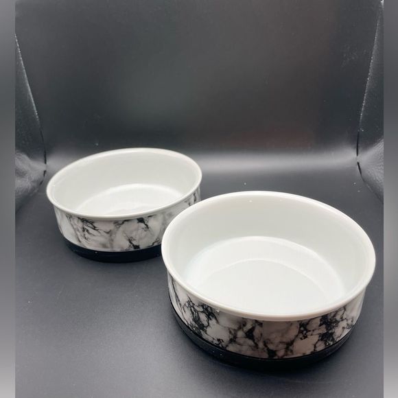 NIB!! Bone Dry Pet Bowl Collection Ceramic Set, Medium, Marble, 2 Count - Picture 6 of 7